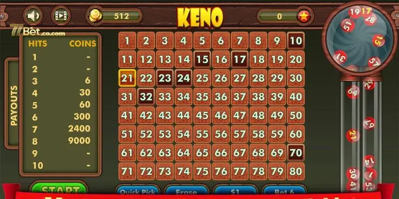 Cách chơi Kenno có rất nhiều cửa đặt cược.