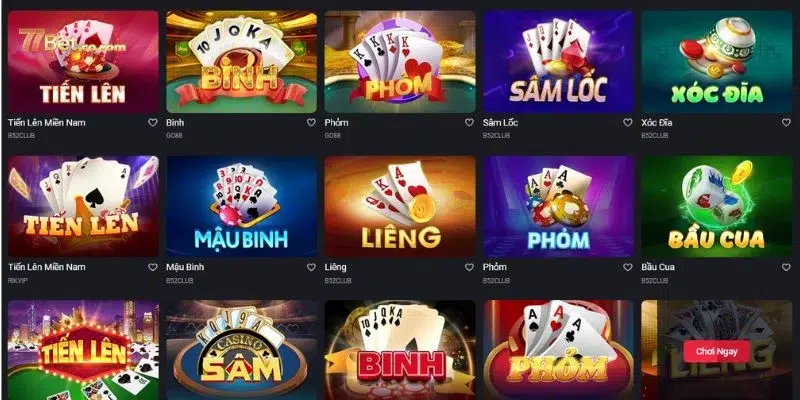 Top game hot 77BET có rất nhiều lựa chọn thú vị.